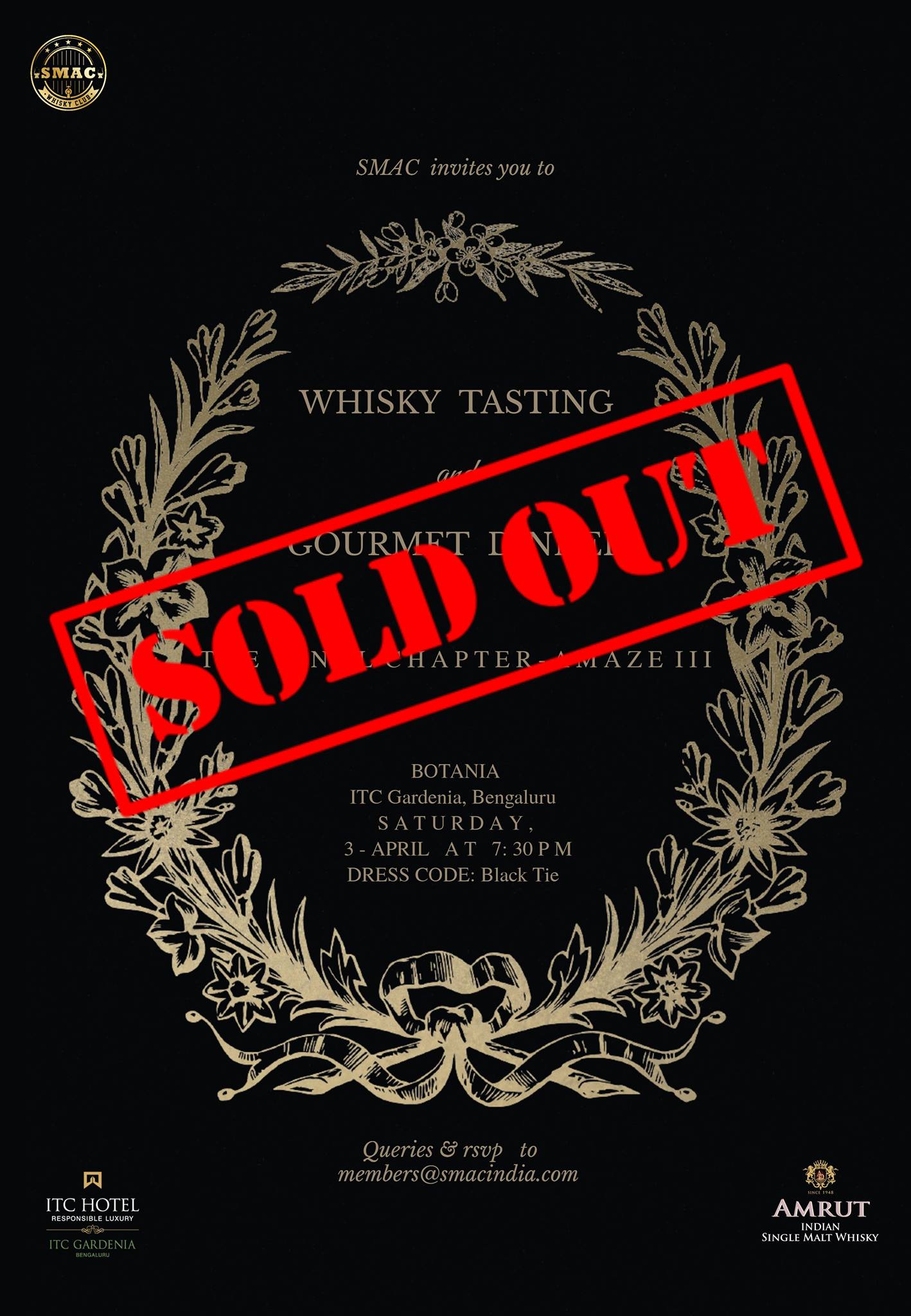 We have closed the booking for the even